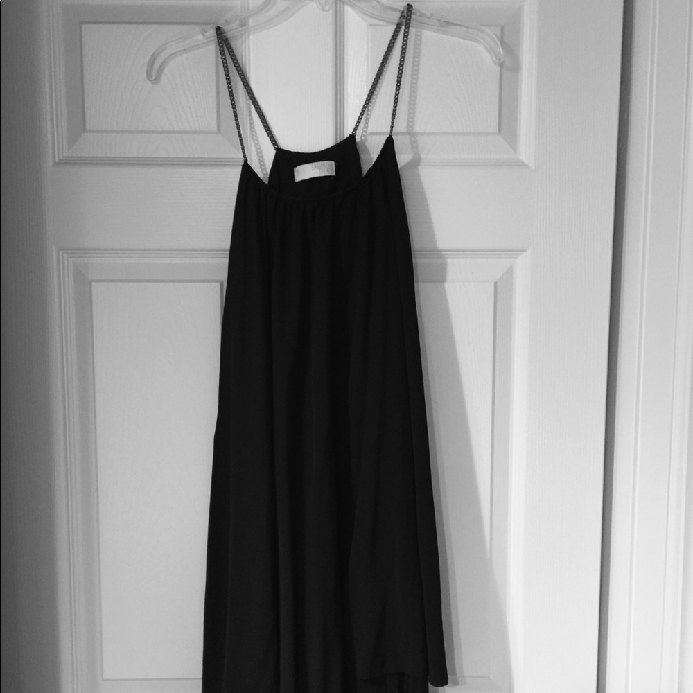 SAMANTHA TREACY BLACK TIERED DRESS CHAIN STRAPS 2